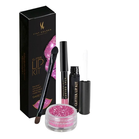 Stay Golden NWT! Glitter Lip Kit Pink “DEJAVU” - Picture 2 of 5